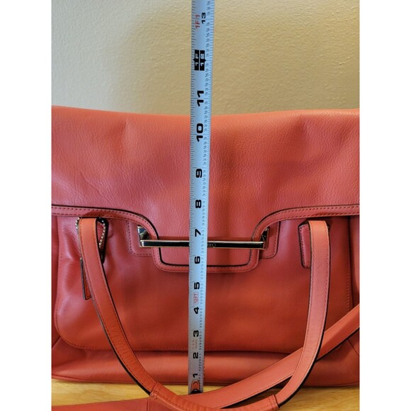Coach Marin Taylor Leather Flap Shoulder Bag Purse Satchel Pink Salmon F26781 - Picture 13 of 16